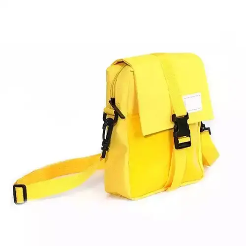 Stylish Multi-Functional Yellow Crossbody Bag with Buckle Closure